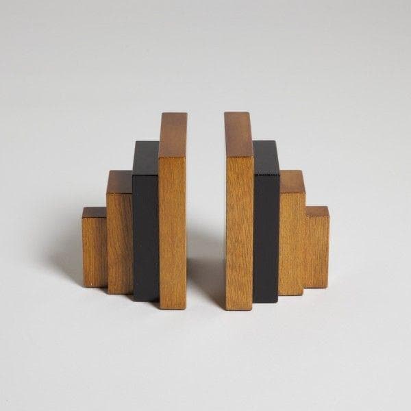 Geometric Stepped Column Bookends