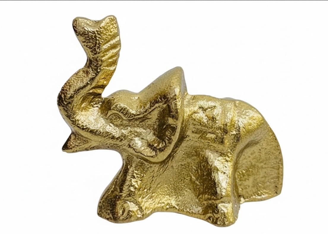 Textured Brass Trumpeting Elephant