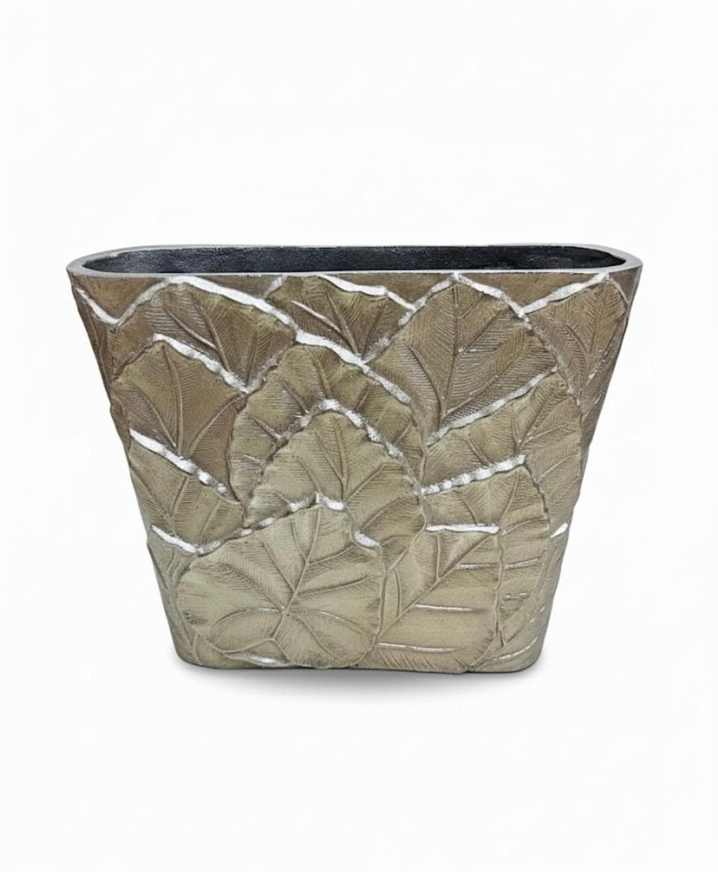 Embossed Tropical Foliage Tapered Planter