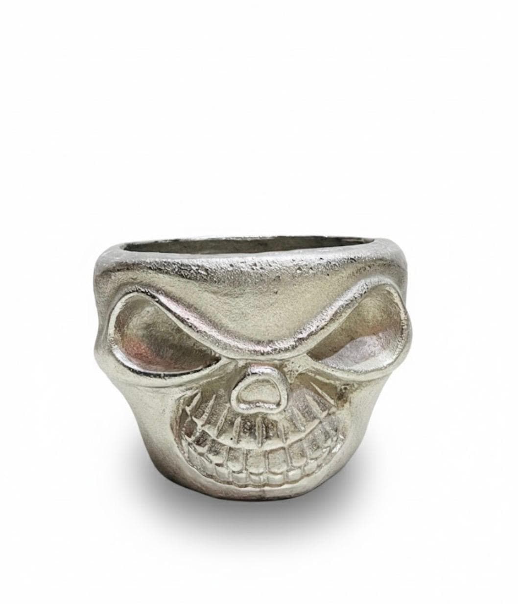 Gothic Artisan Cast Skull Vessel