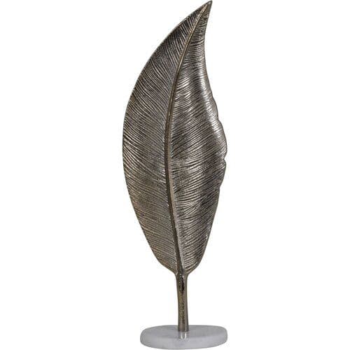 Graceful Slender Feather on Round Marble
