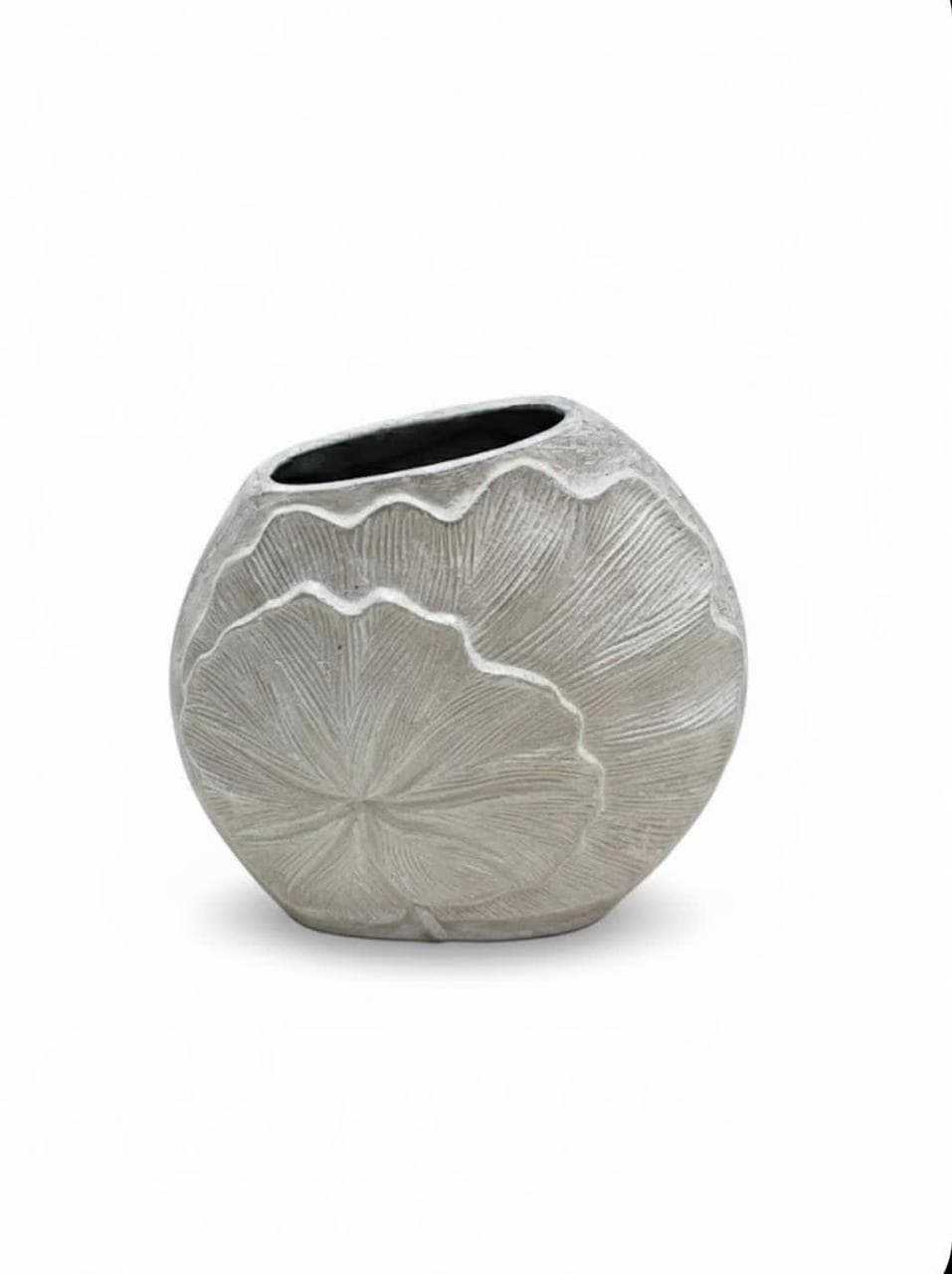 Botanical Relief Pebble Disc Vase