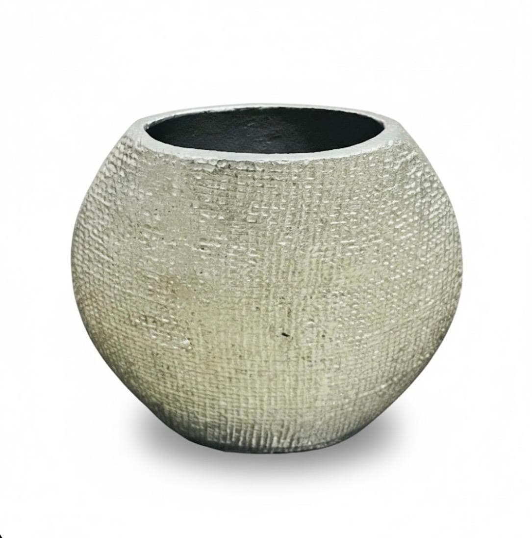 Woven Textured Spherical Globe Planter